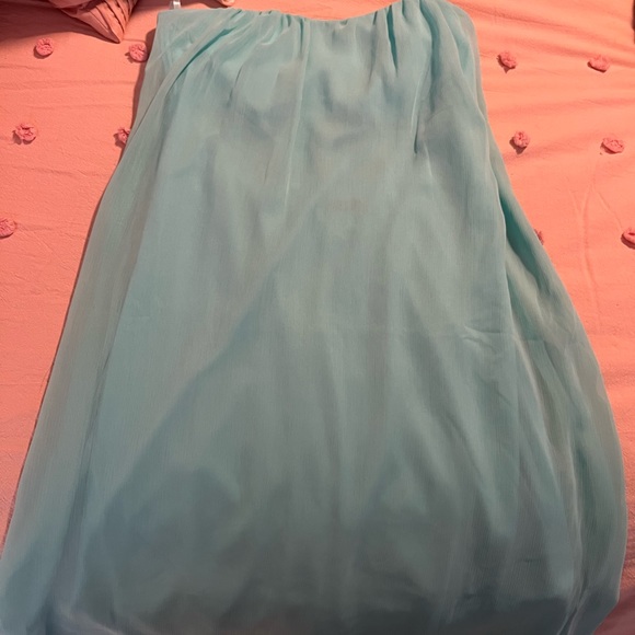 Venus strapless chiffon mini dress, size large. Ocean blue color. - Picture 1 of 3